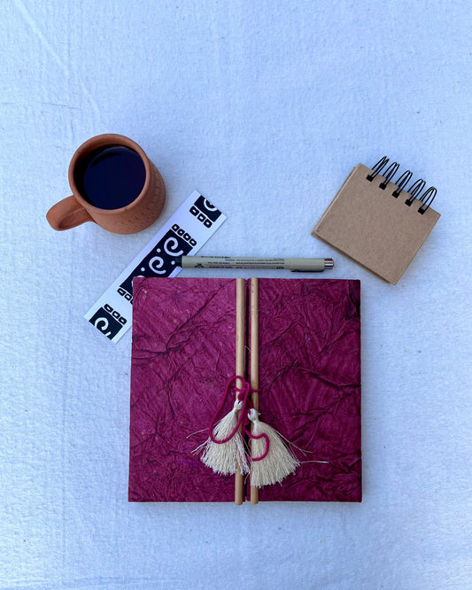 Crimson Chronicle - Textured Eco-Friendly Diary with Tassel Closure