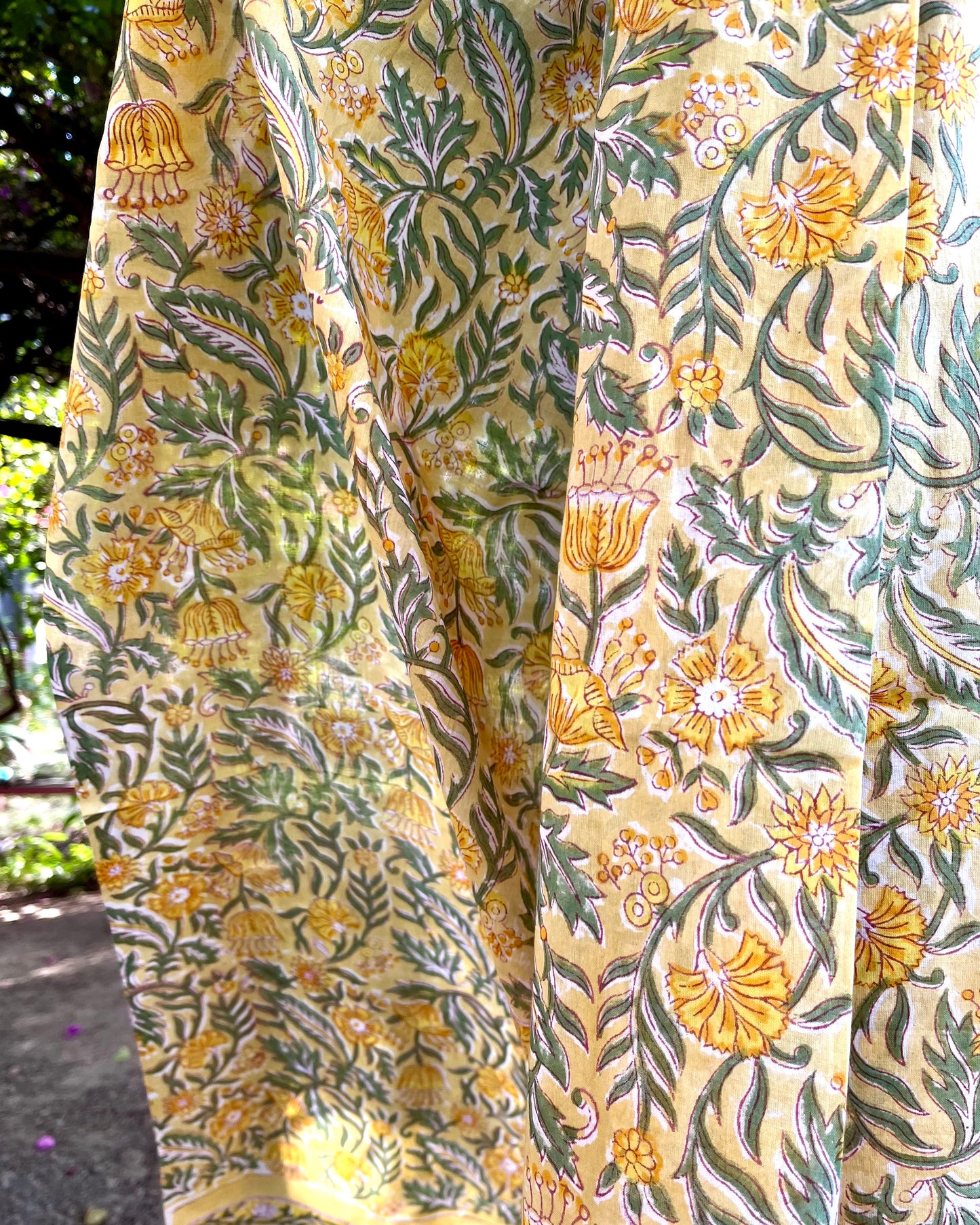 Sunshine Garden - Hand Block Printed Dupatta