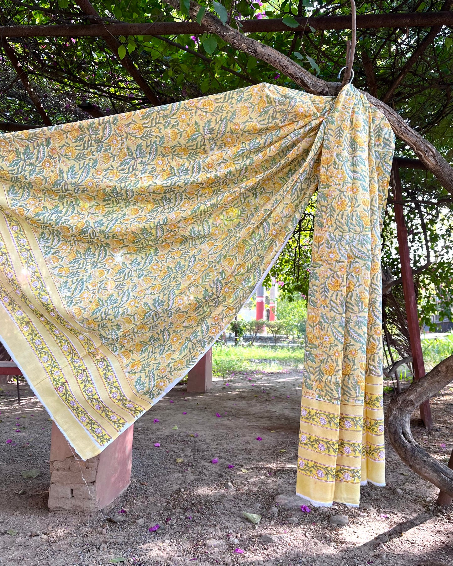 Sunshine Garden - Hand Block Printed Dupatta