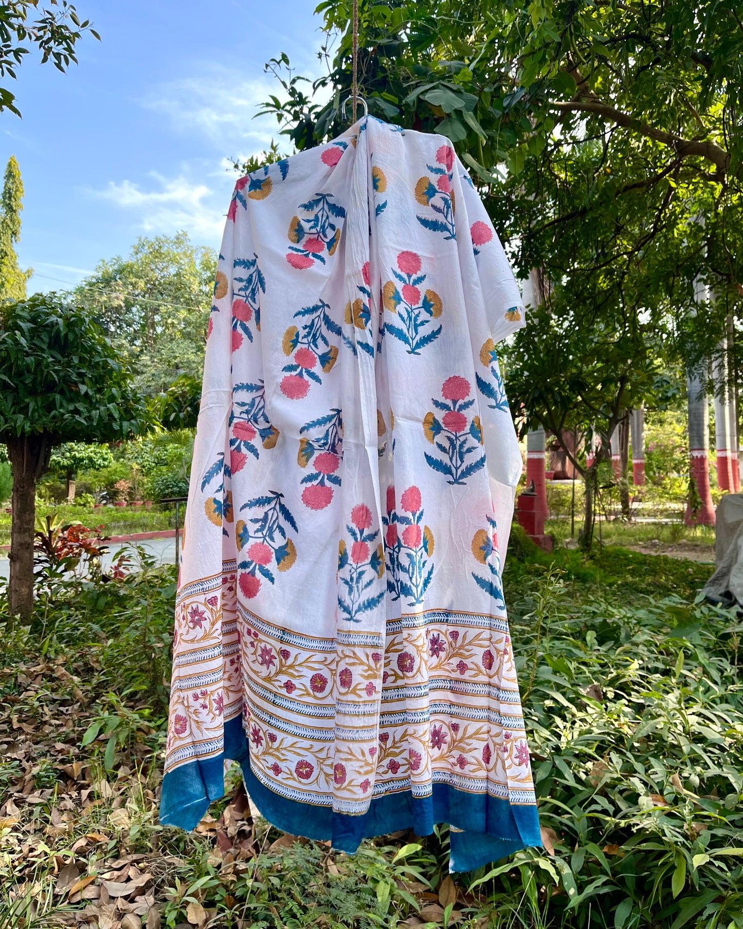 Blossom Breeze - Traditional Block Print Dupatta