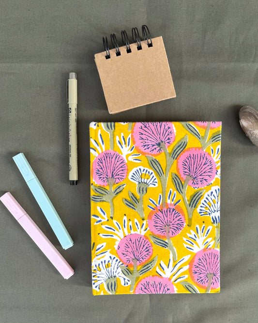 Botanical Bliss - Handcrafted Block Print Diary