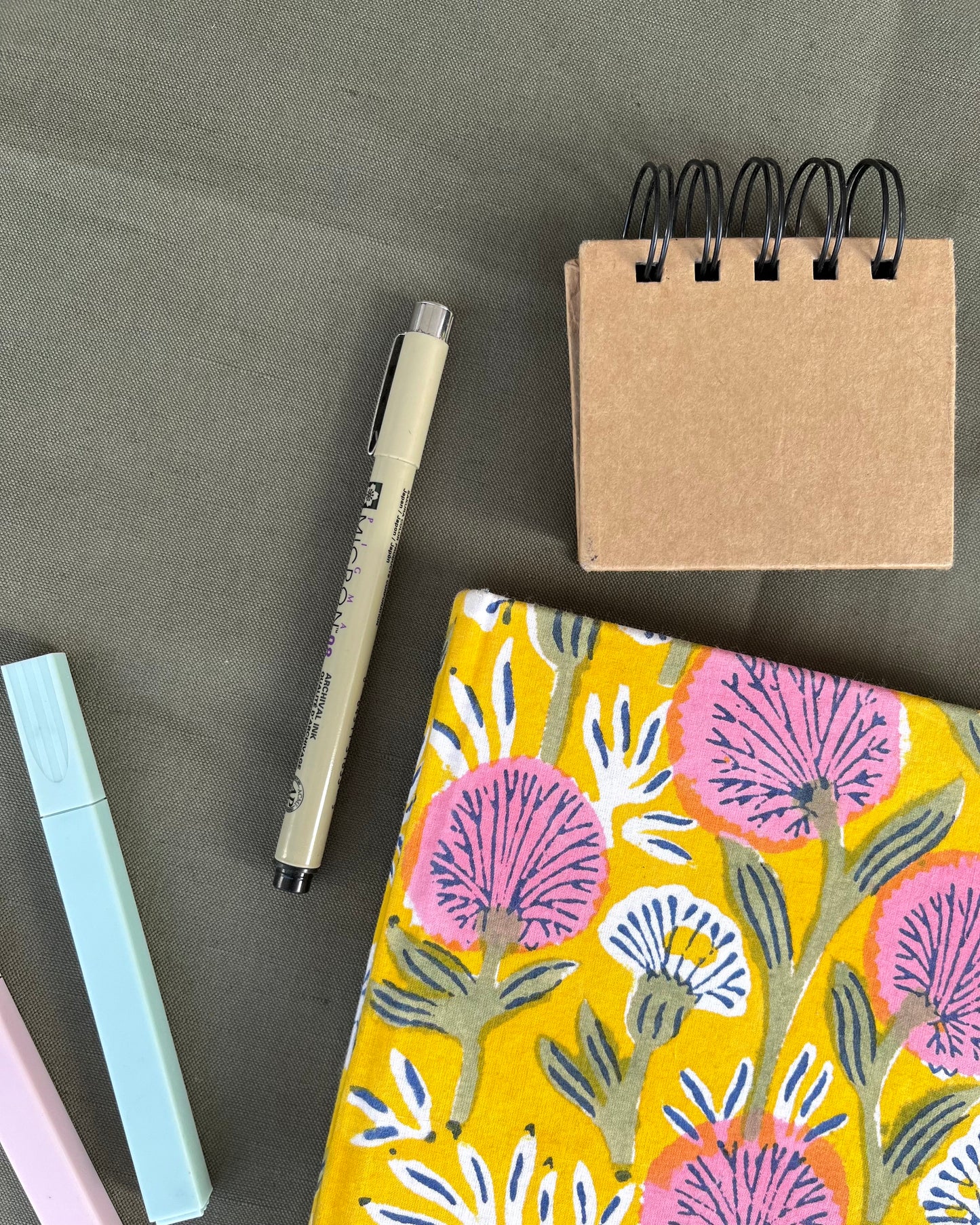 Botanical Bliss - Handcrafted Block Print Diary