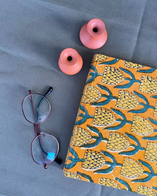 Tropical Tease - Handcrafted Block Print Pineapple Diary