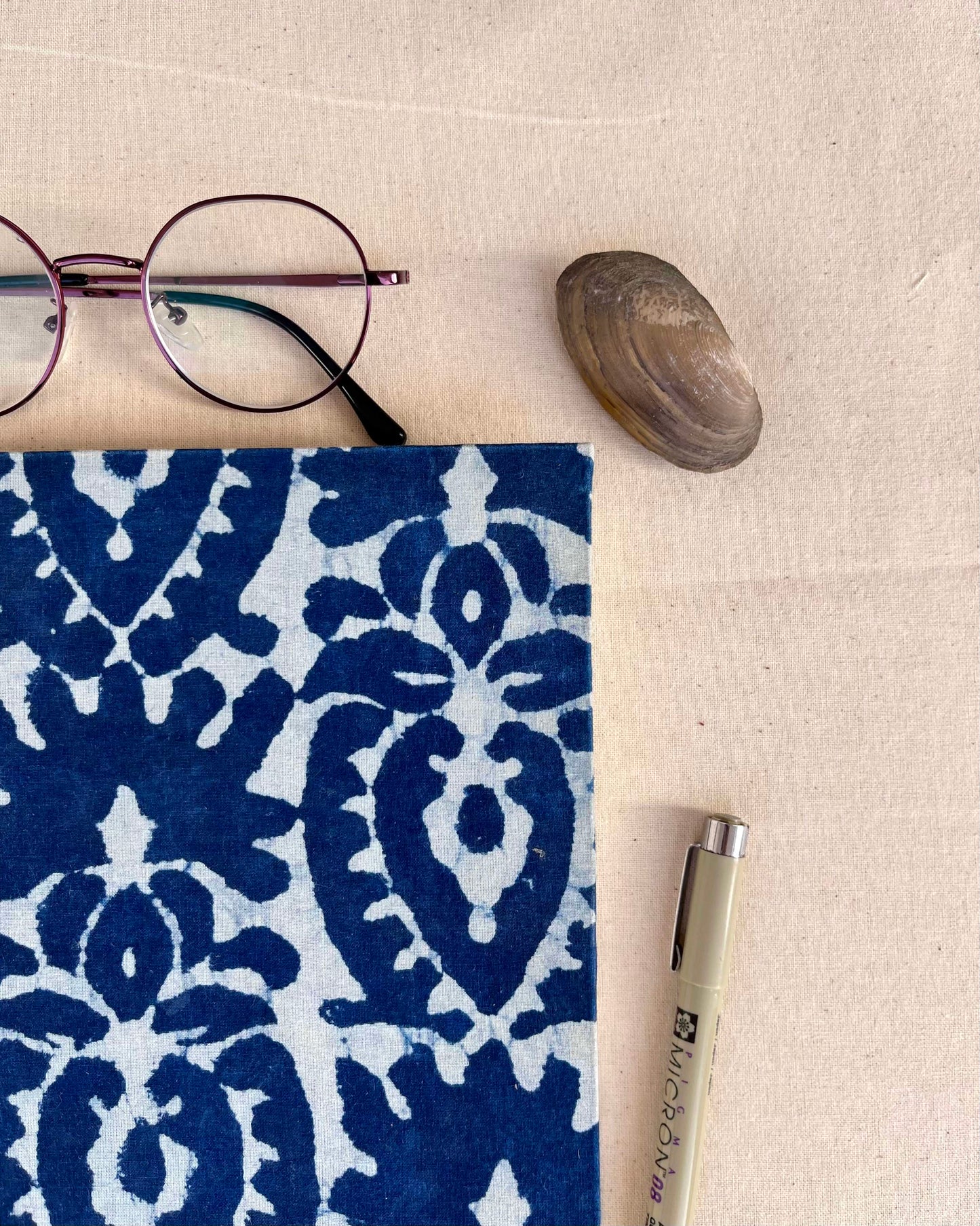 Indigo Elegance - Handcrafted Block Print Diary