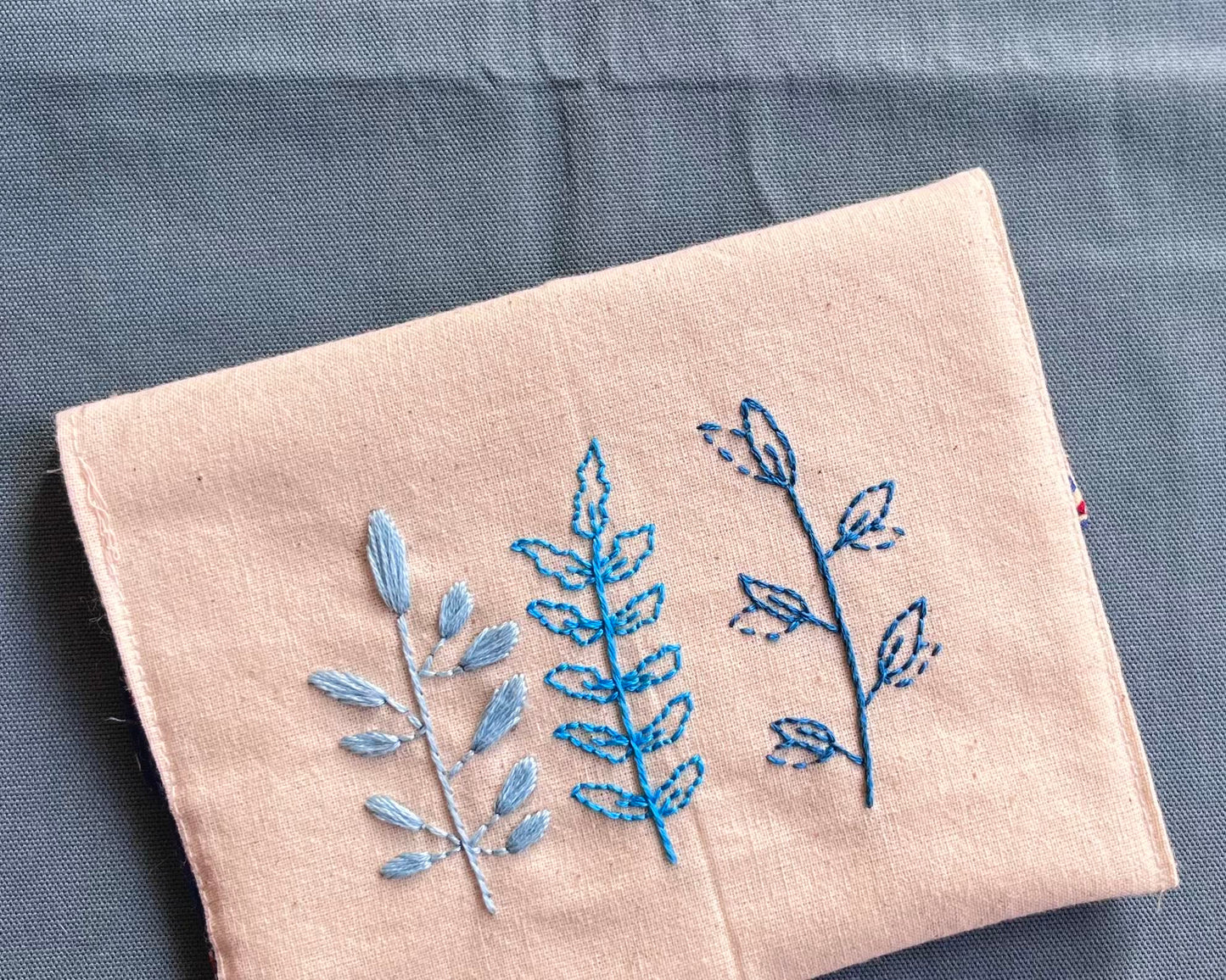 Leafy Blue Mini Pouch