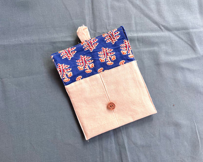 Leafy Blue Mini Pouch