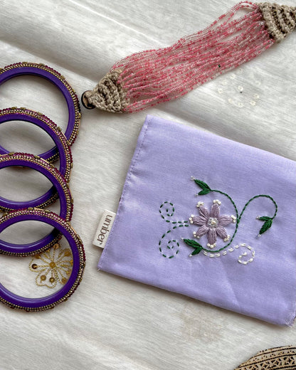 Lavender Lush - Hand Embroidered with beads work