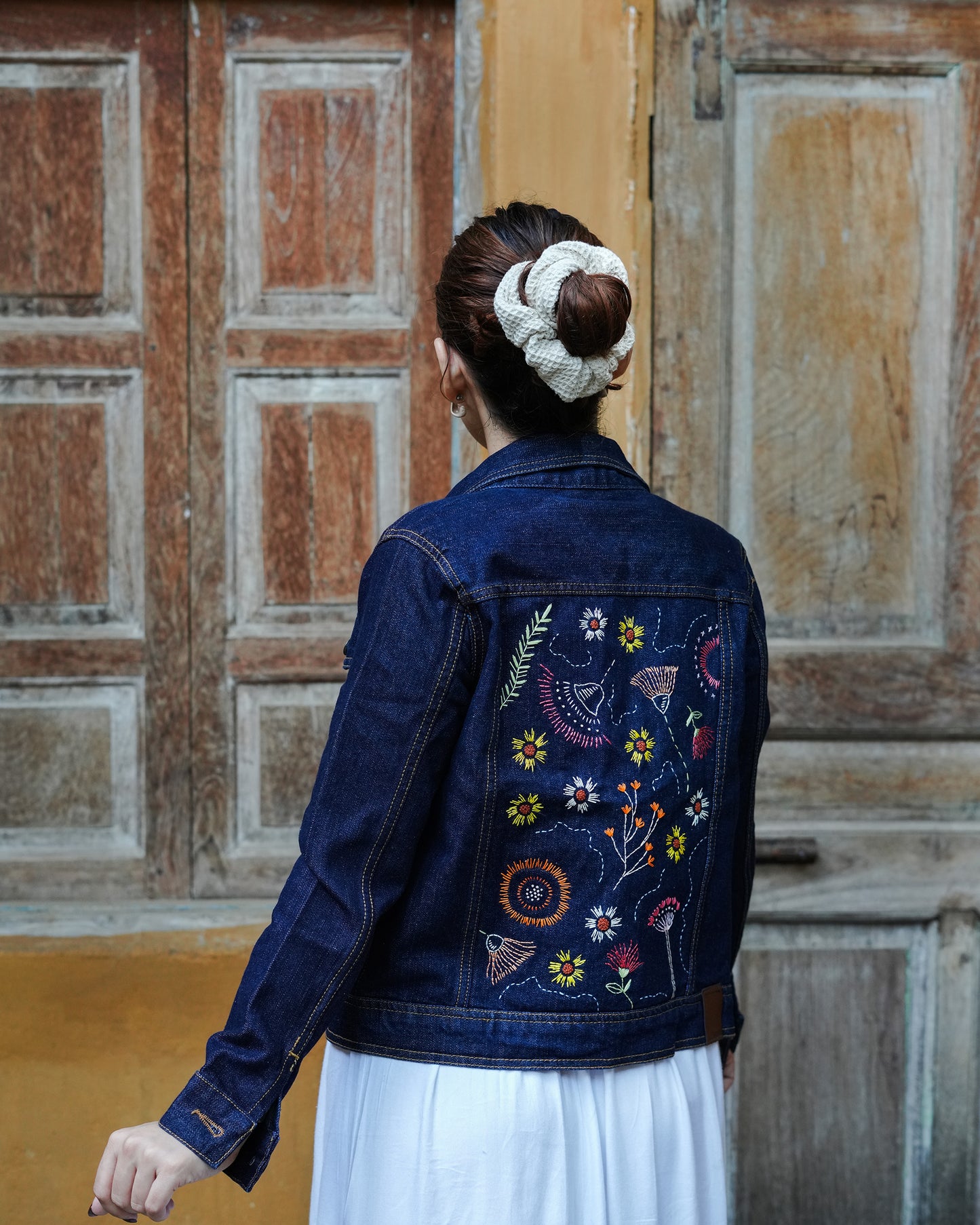 Wildflower - Hand Embroidered Denim Jacket