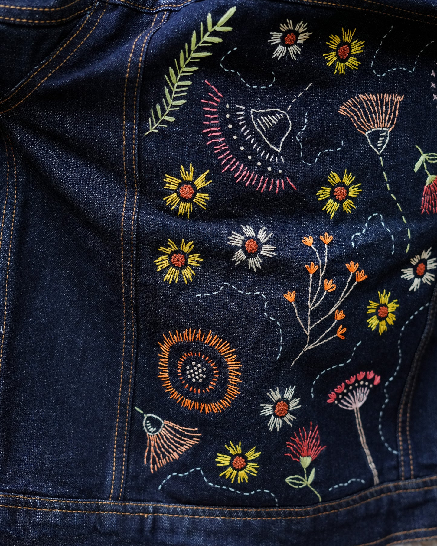 Wildflower - Hand Embroidered Denim Jacket