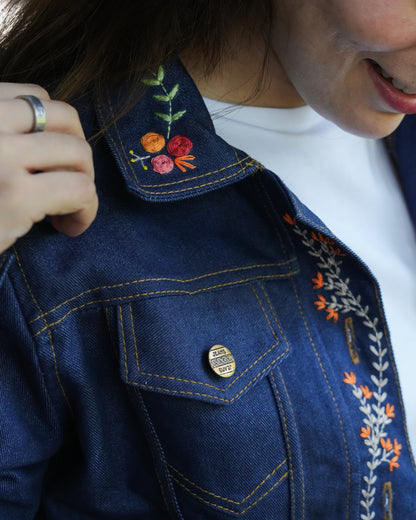 Garden Reverie - Hand Embroidered Denim Jacket