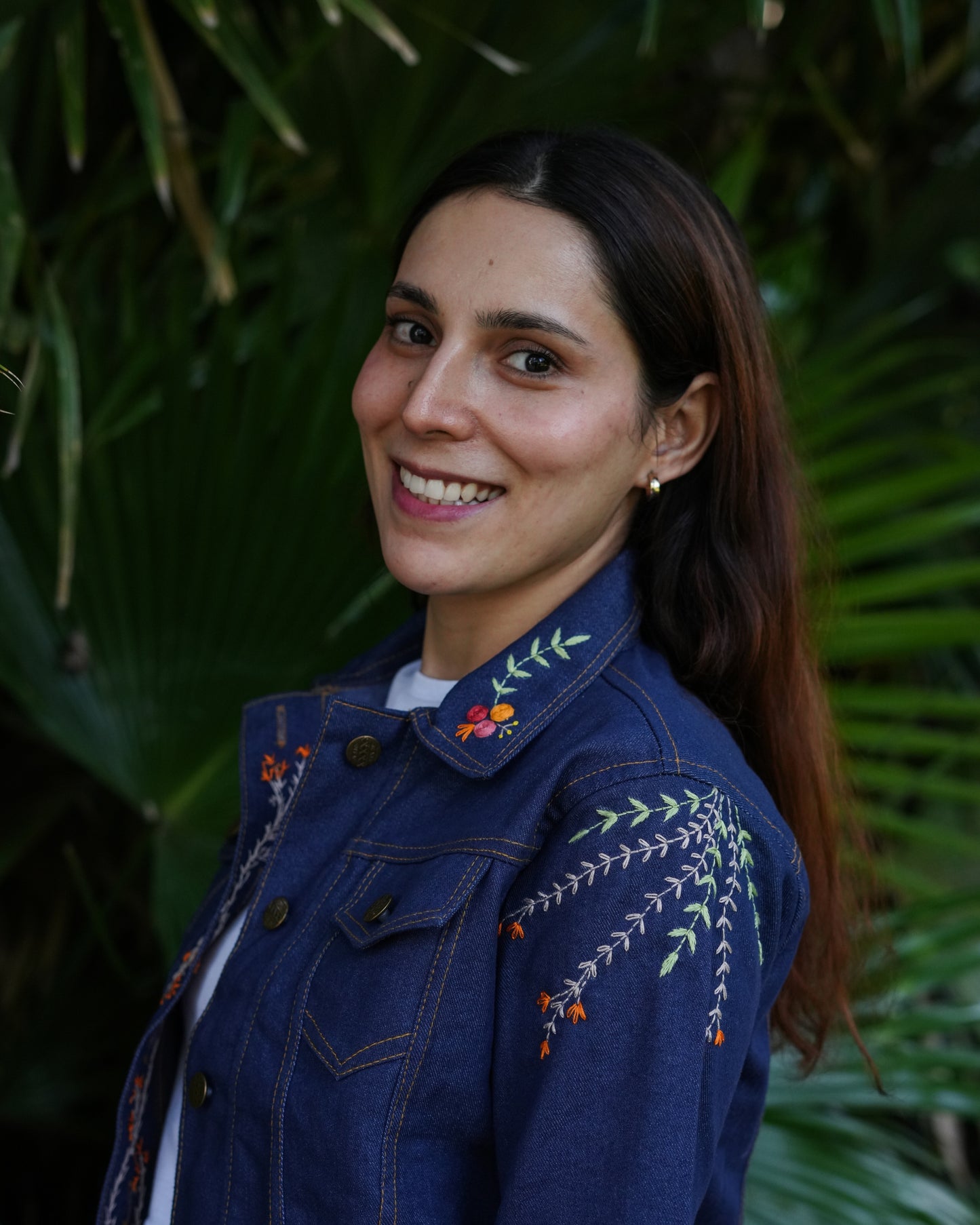 Garden Reverie - Hand Embroidered Denim Jacket