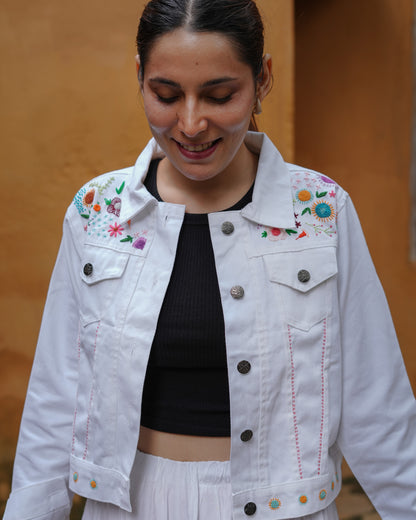 Phulwari - Hand Embroidered Denim Jacket