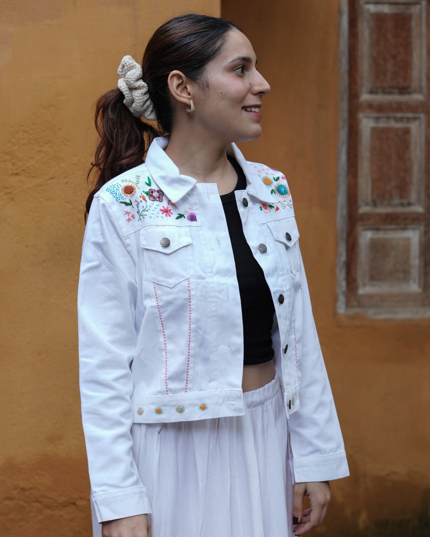 Phulwari - Hand Embroidered Denim Jacket