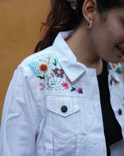 Phulwari - Hand Embroidered Denim Jacket