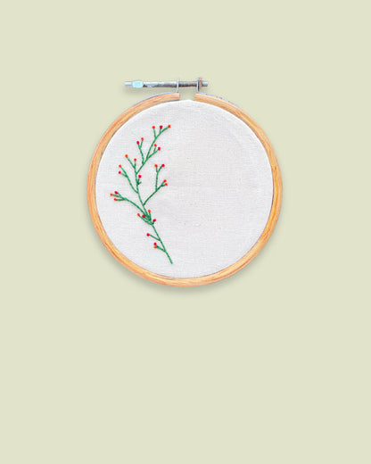 Hand Embroidered Hoop: Wall Decor 5 Inch