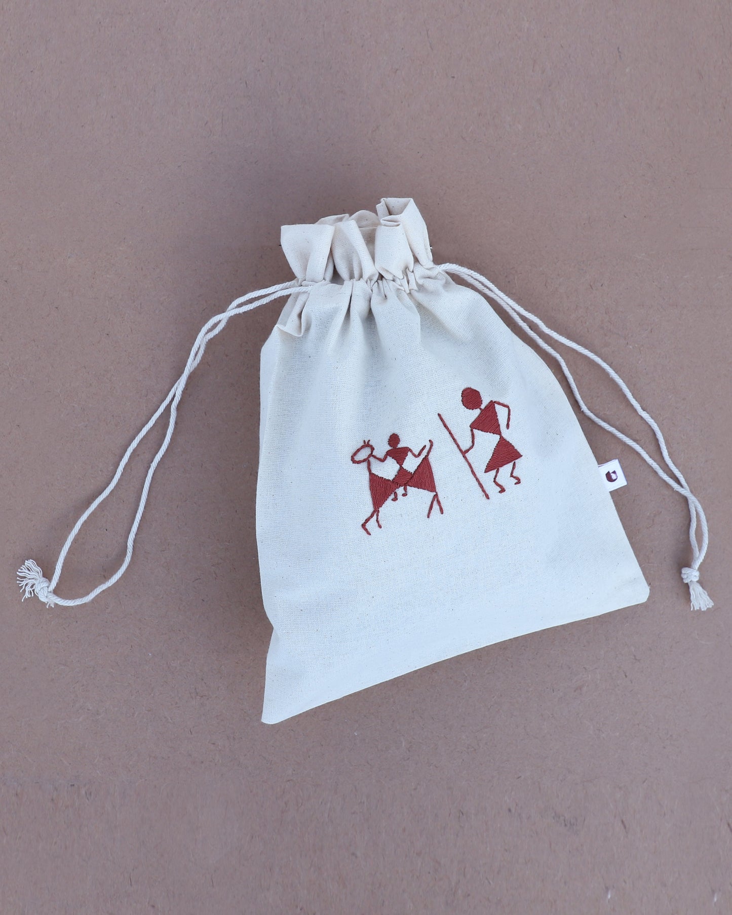 Warli art herd and cattle potli bag (Set of 3)