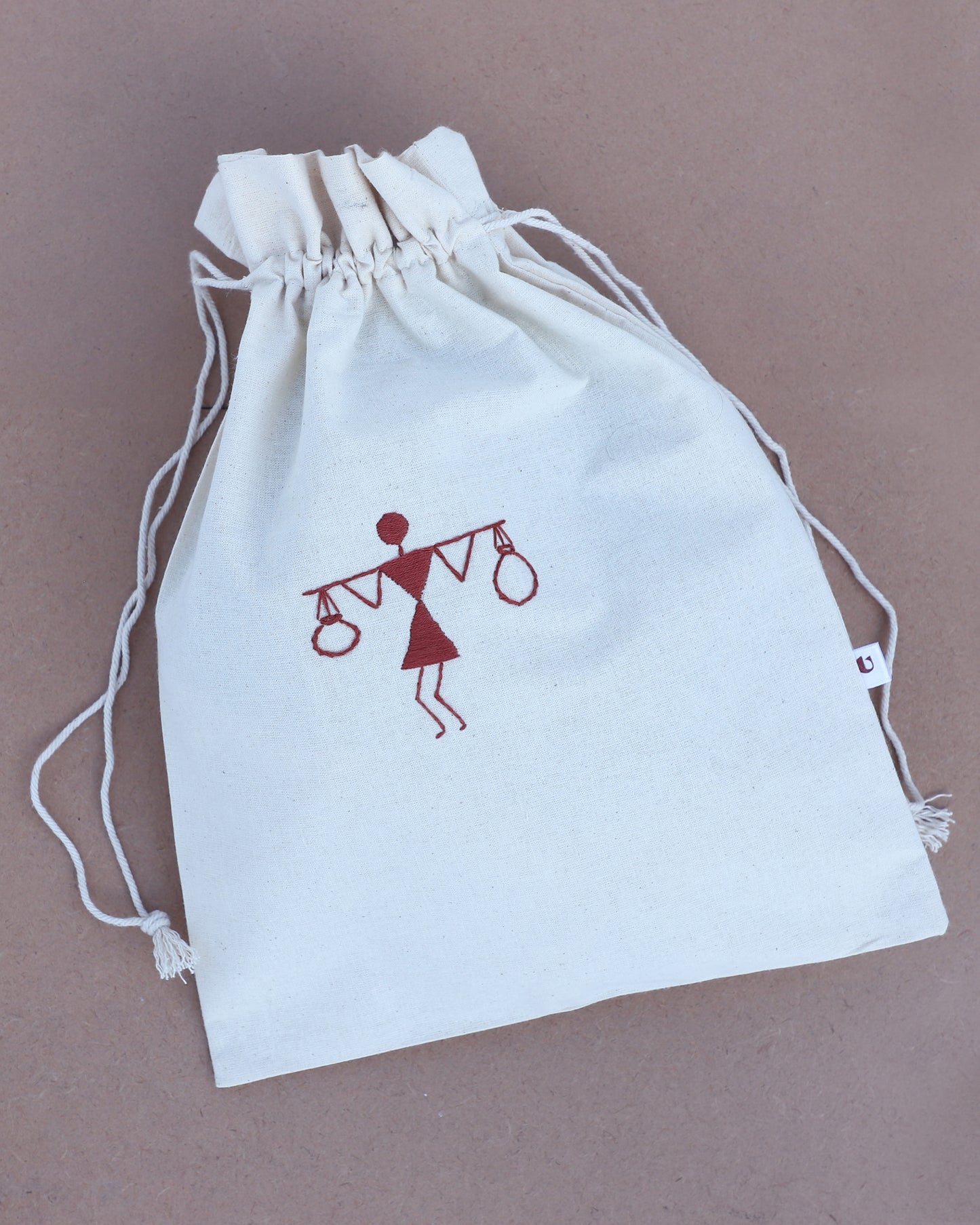 Warli art tribe routine potli bag (Set of 3)